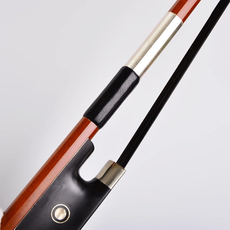 WinsterBow Brazilwood Ebony 1/8 Violin Bow with Natural Horsehair (Black Horse Hair Violin Bow 1/8) - Image 3